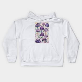 Purple Mushrooms Kids Hoodie